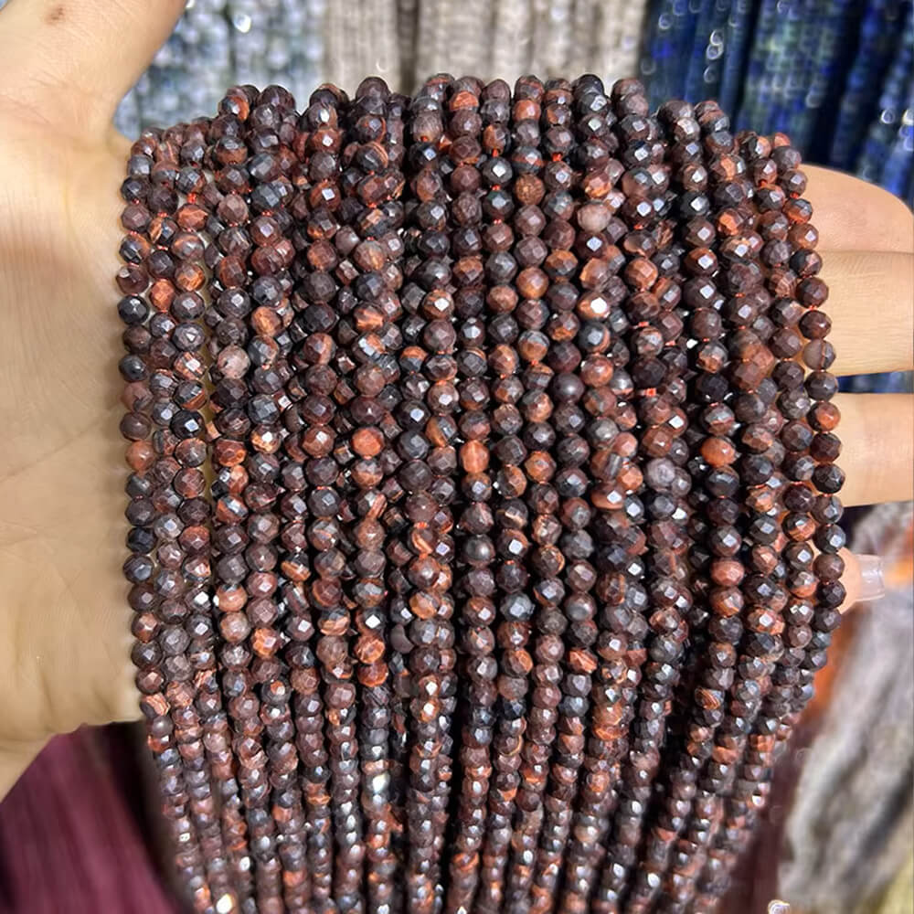 Faceted Round Gemstone Micro Laser Cut Healing Crystal Loose Beads