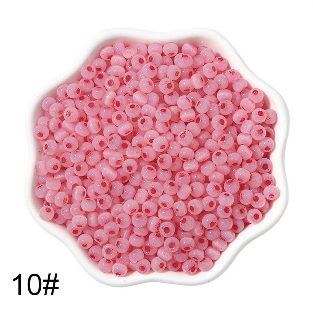 6750 PCS 4mm Glass Seed Beads Colorful Pony Beads Bulk Loose Beads