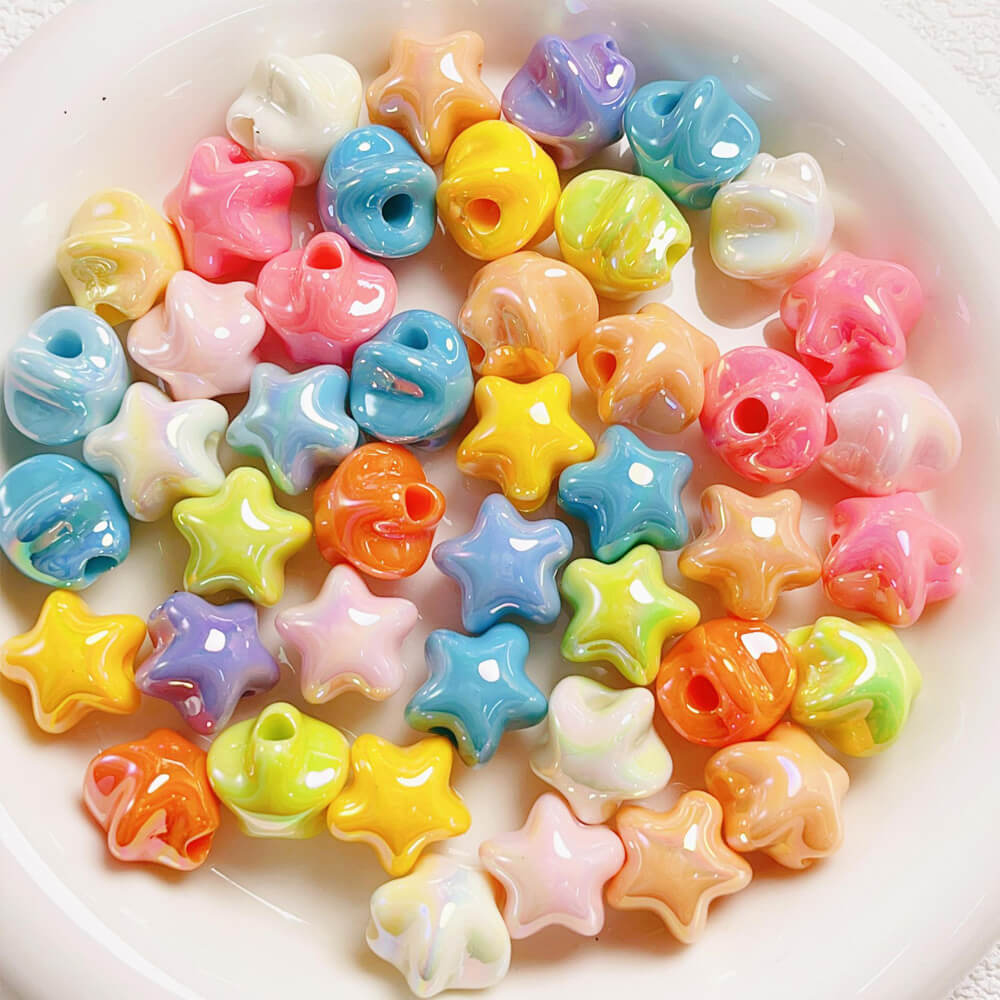 Acrylic Aurora Mermaid Cute Star Beads Mix Colors for DIY