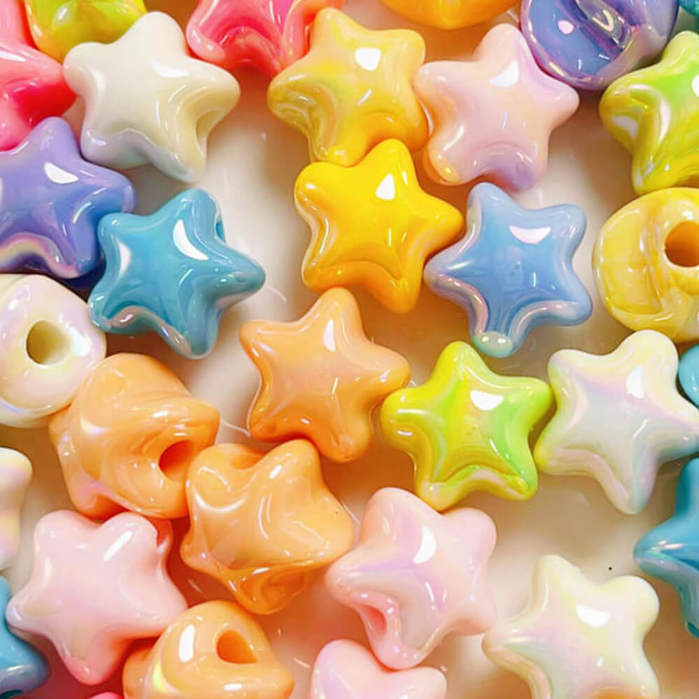 Acrylic Aurora Mermaid Cute Star Beads Mix Colors for DIY