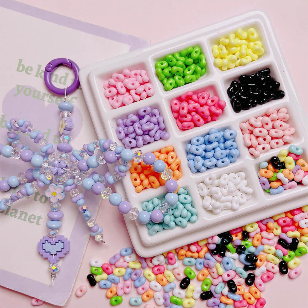1000 Pieces Candy Color Acrylic Loose Beads for DIY Beaded Jewelry