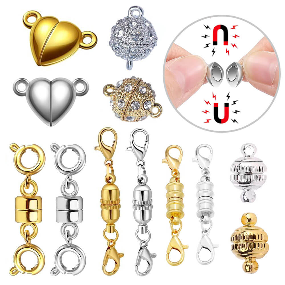 Double Magnetic Necklace Clasps and Closures Bracelet Extender Converters for Jewelry