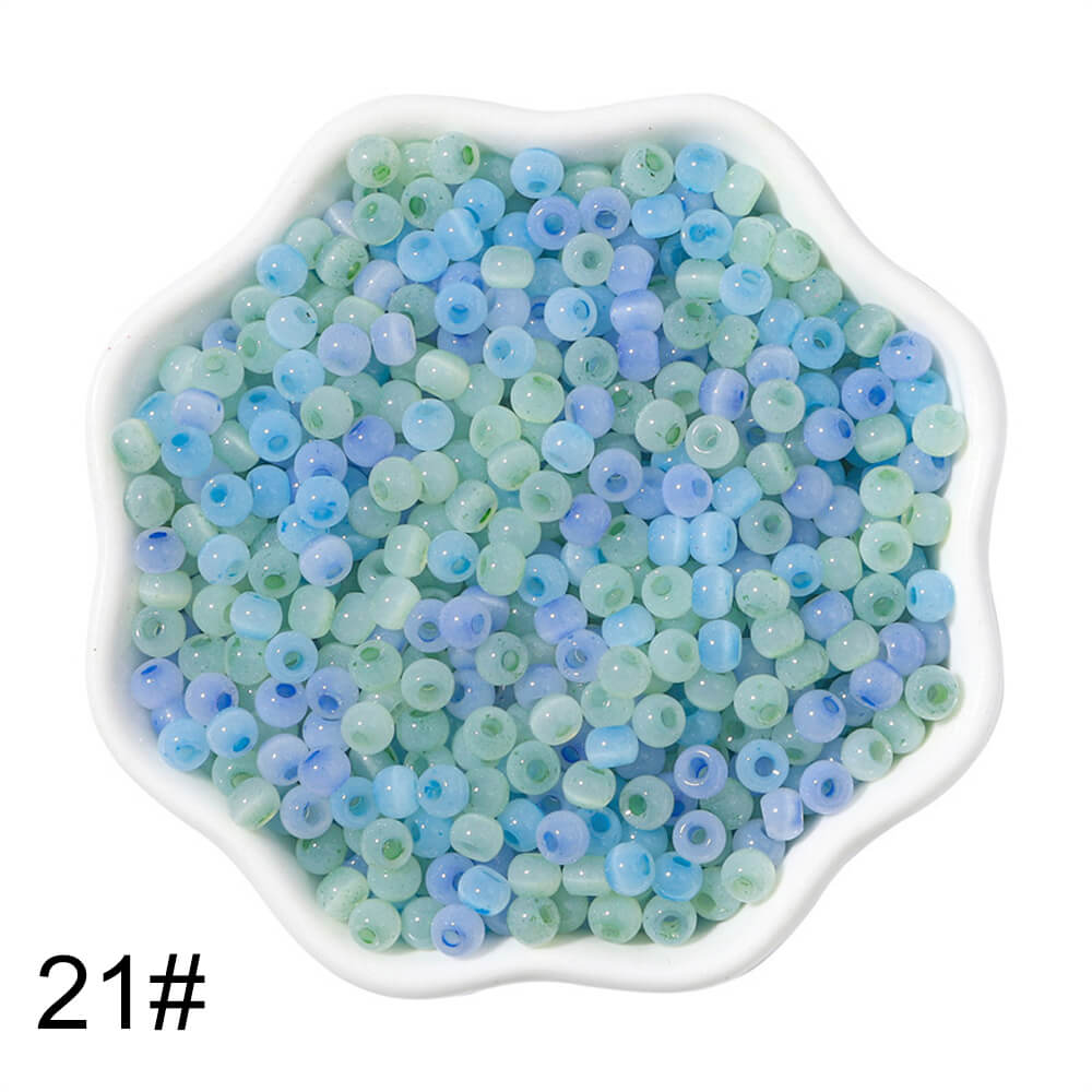 6750 PCS 4mm Glass Seed Beads Colorful Pony Beads Bulk Loose Beads