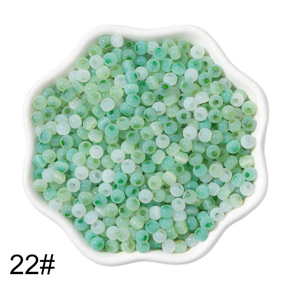 6750 PCS 4mm Glass Seed Beads Colorful Pony Beads Bulk Loose Beads