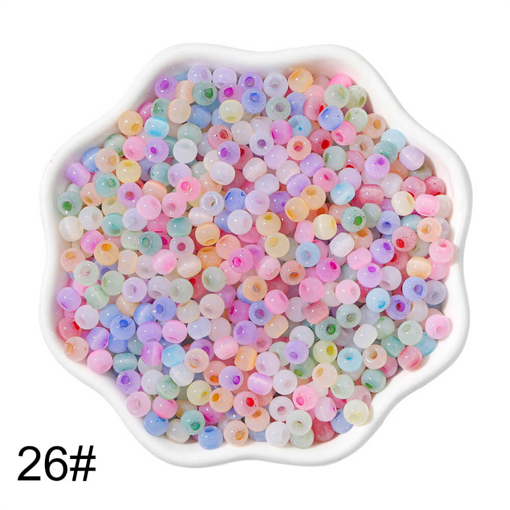 6750 PCS 4mm Glass Seed Beads Colorful Pony Beads Bulk Loose Beads