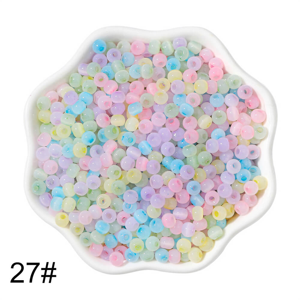 6750 PCS 4mm Glass Seed Beads Colorful Pony Beads Bulk Loose Beads