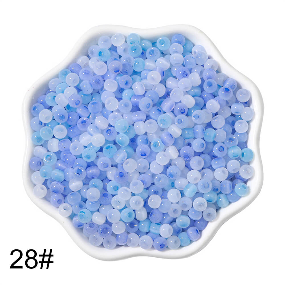 6750 PCS 4mm Glass Seed Beads Colorful Pony Beads Bulk Loose Beads