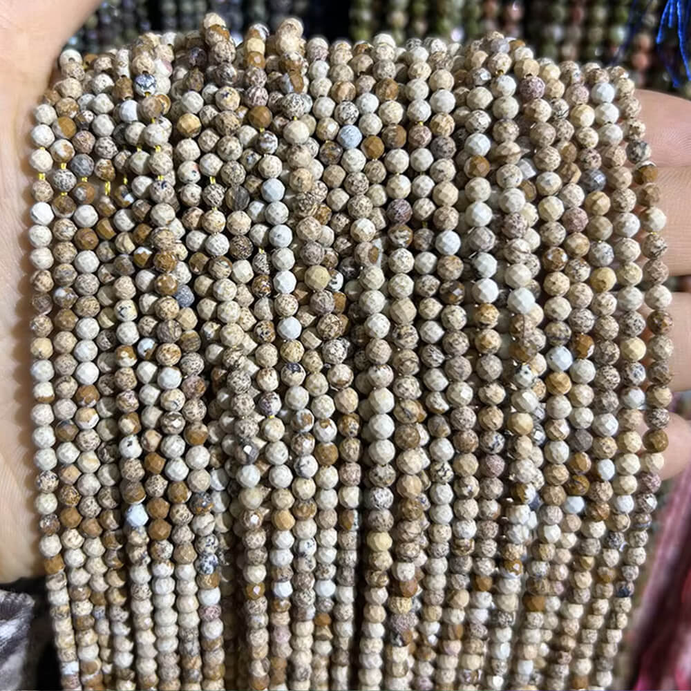 Faceted Round Gemstone Micro Laser Cut Healing Crystal Loose Beads