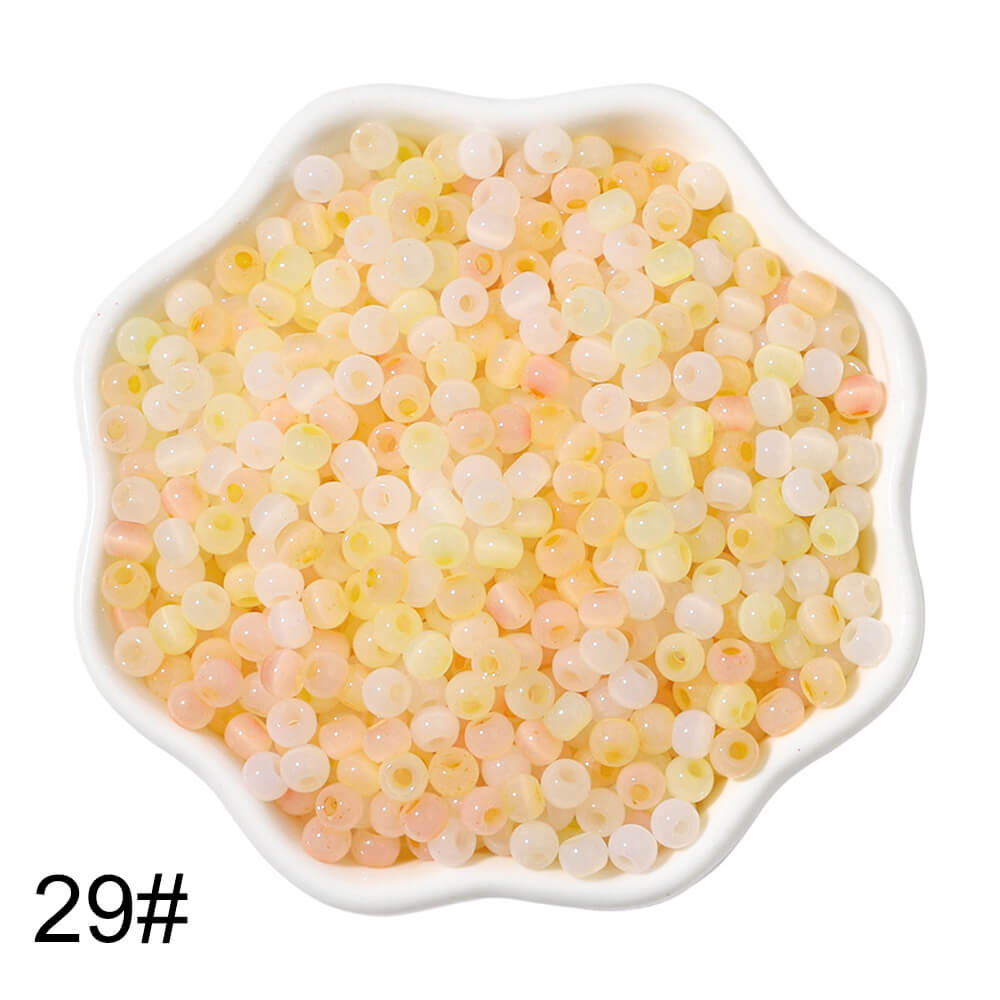 6750 PCS 4mm Glass Seed Beads Colorful Pony Beads Bulk Loose Beads