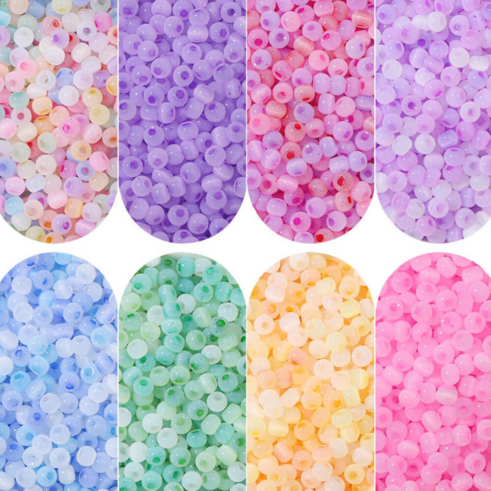 6750 PCS 4mm Glass Seed Beads Colorful Pony Beads Bulk Loose Beads