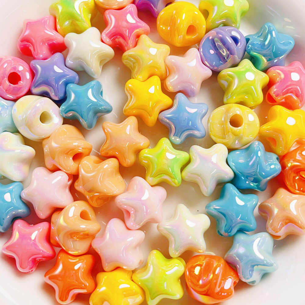 Acrylic Aurora Mermaid Cute Star Beads Mix Colors for DIY