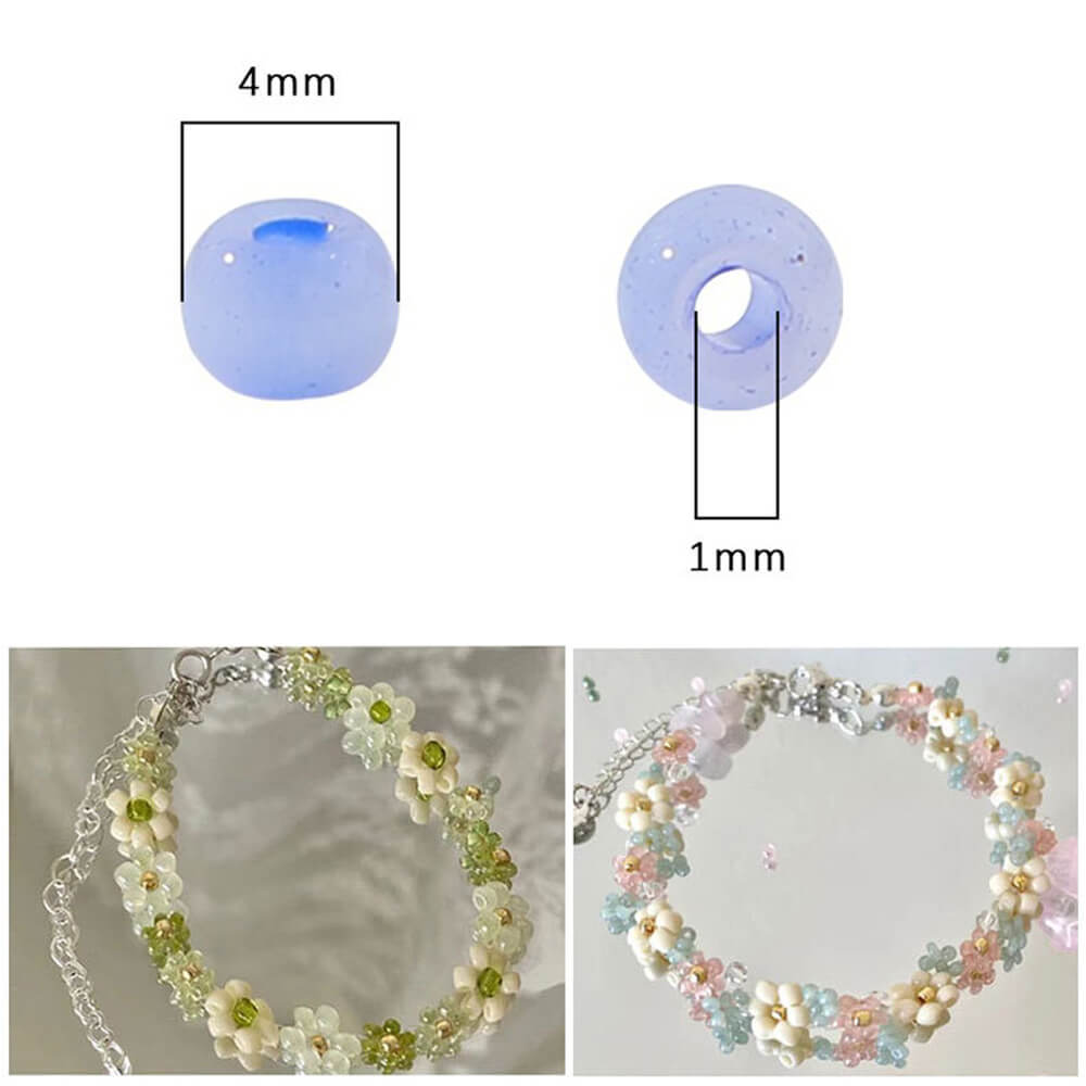 6750 PCS 4mm Glass Seed Beads Colorful Pony Beads Bulk Loose Beads