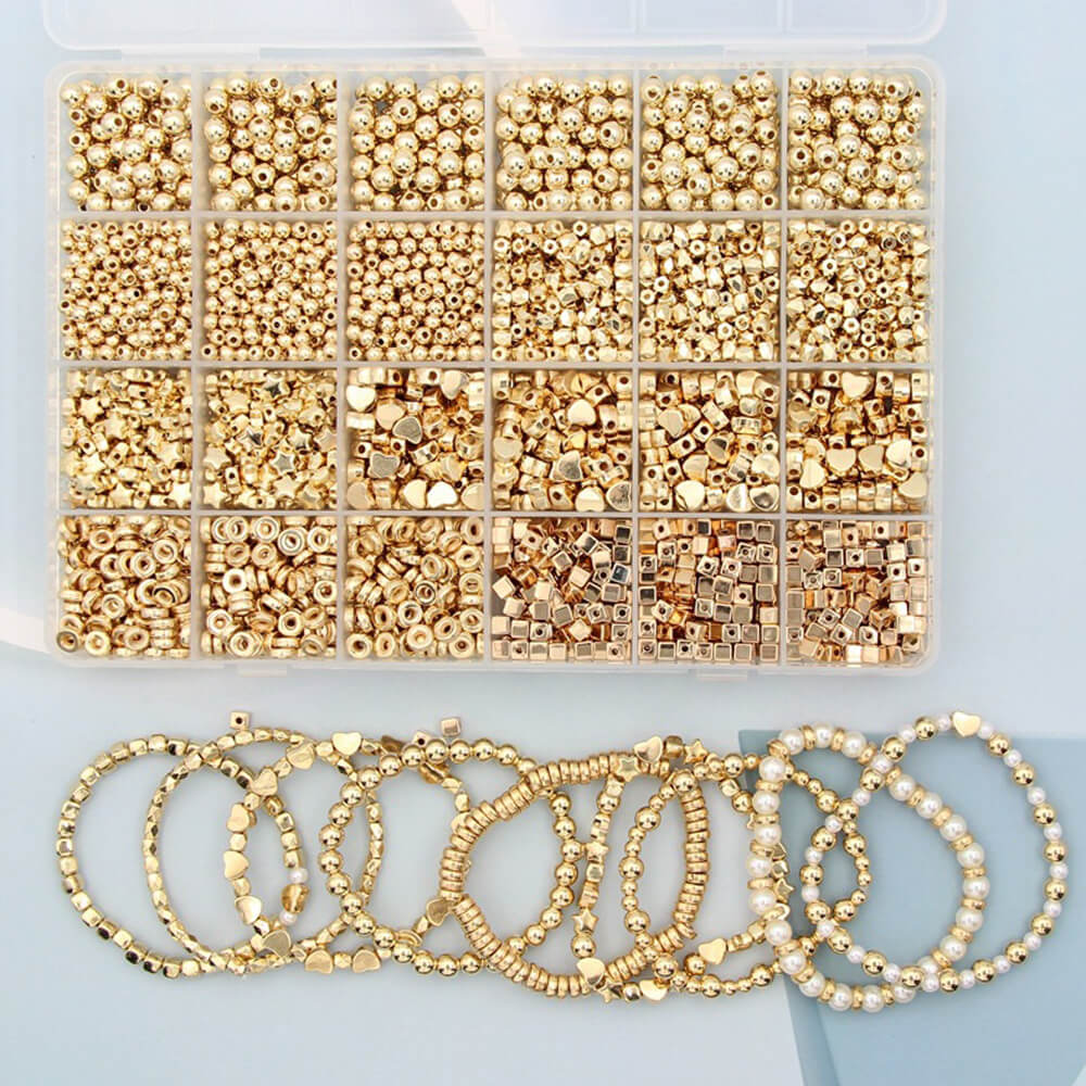 3600 Pieces Clay Beads Spacer Beads Set Loose Beads for Bracelet Jewelry Making