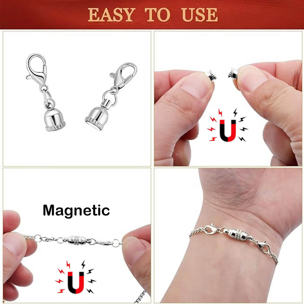 Double Magnetic Necklace Clasps and Closures Bracelet Extender Converters for Jewelry