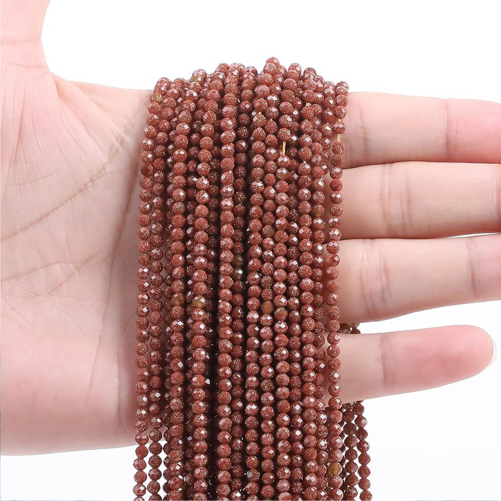 Faceted Round Gemstone Micro Laser Cut Healing Crystal Loose Beads