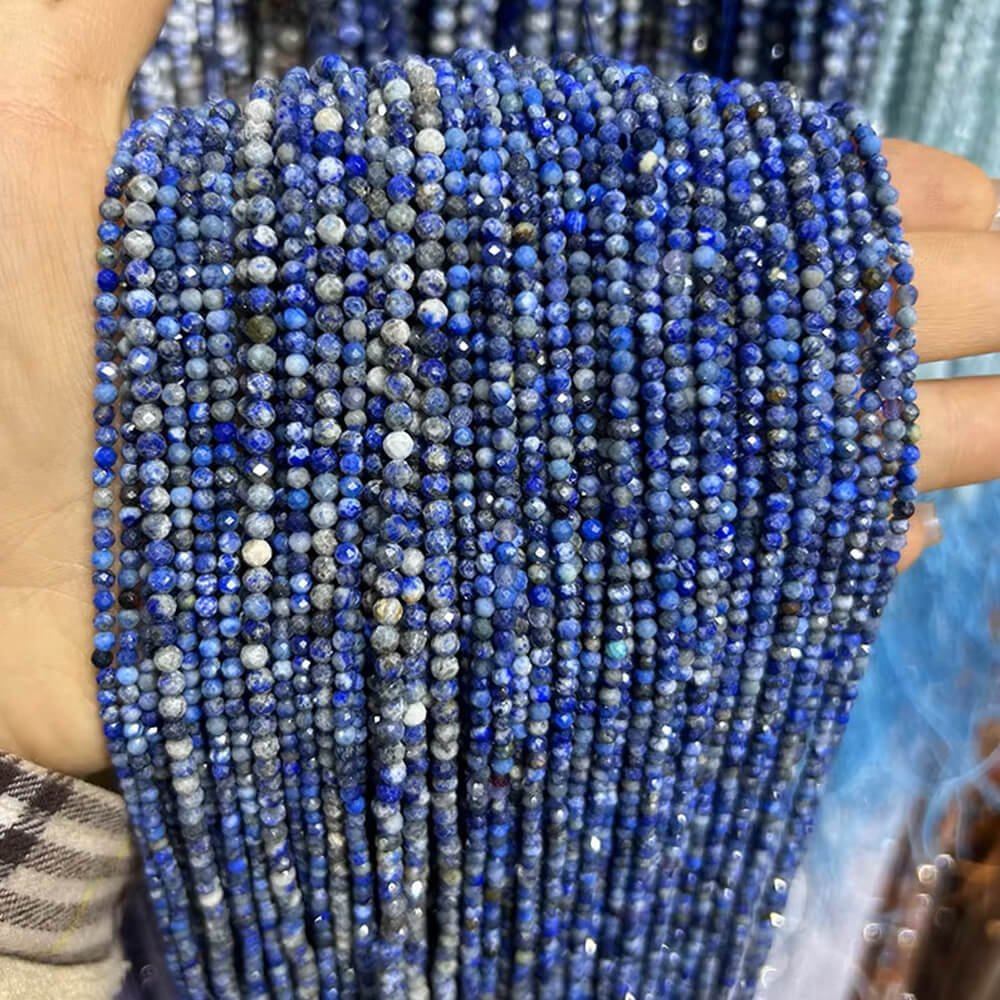 Faceted Round Gemstone Micro Laser Cut Healing Crystal Loose Beads