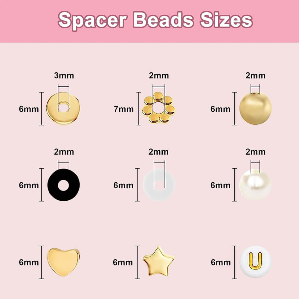 3600 Pieces Clay Beads Spacer Beads Set Loose Beads for Bracelet Jewelry Making