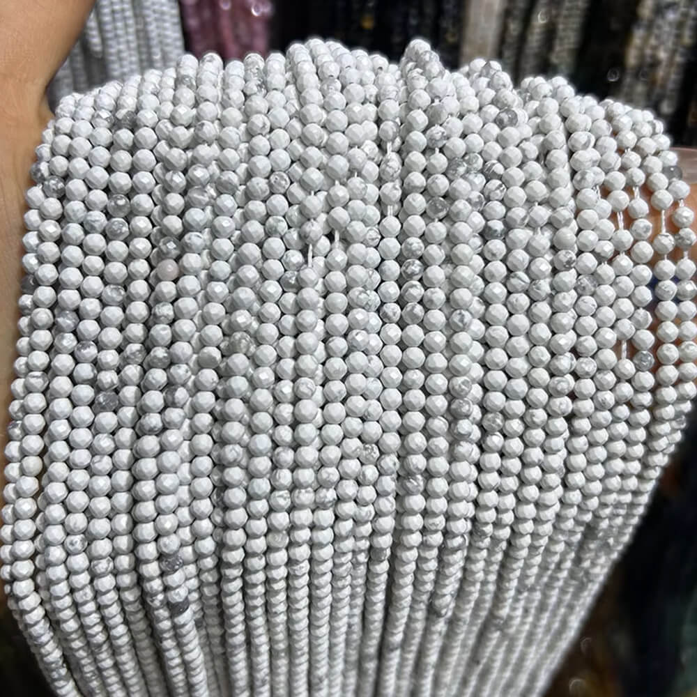 Faceted Round Gemstone Micro Laser Cut Healing Crystal Loose Beads