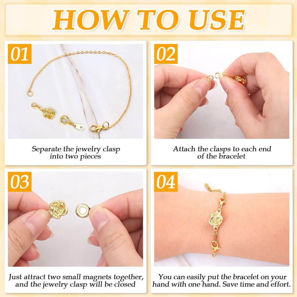 Double Magnetic Necklace Clasps and Closures Bracelet Extender Converters for Jewelry