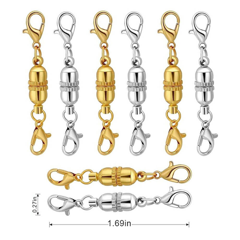 Double Magnetic Necklace Clasps and Closures Bracelet Extender Converters for Jewelry
