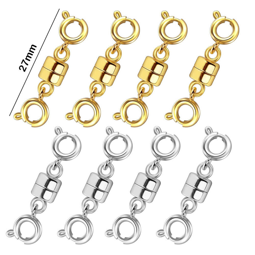 Double Magnetic Necklace Clasps and Closures Bracelet Extender Converters for Jewelry