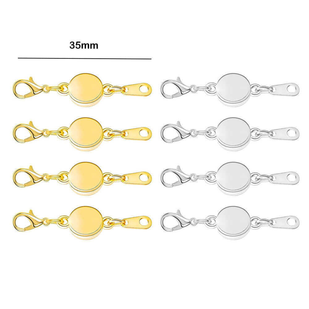Double Magnetic Necklace Clasps and Closures Bracelet Extender Converters for Jewelry