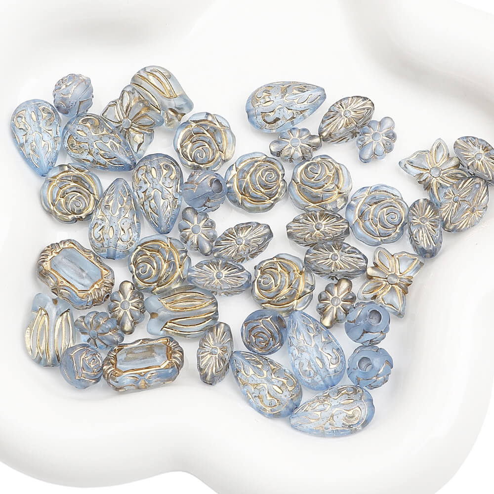 2.1oz (60 g) Czech Bohemia Acrylic Beads Glossy Faceted Fire Polish