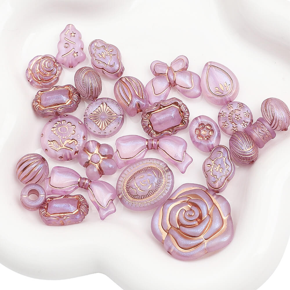 2.1oz (60 g) Czech Bohemia Acrylic Beads Glossy Faceted Fire Polish
