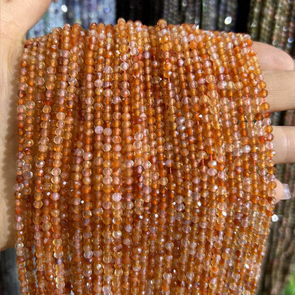 Faceted Round Gemstone Micro Laser Cut Healing Crystal Loose Beads