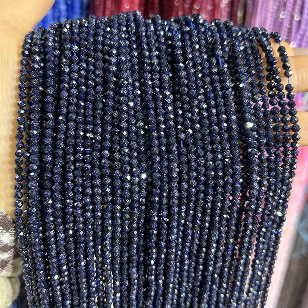 Faceted Round Gemstone Micro Laser Cut Healing Crystal Loose Beads