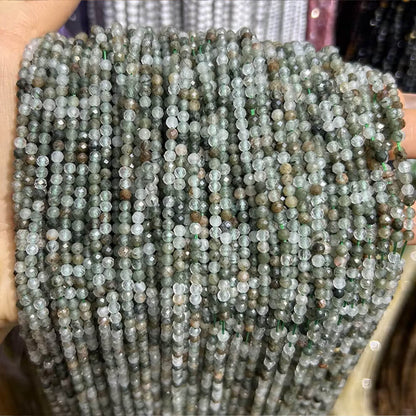 Faceted Round Gemstone Micro Laser Cut Healing Crystal Loose Beads