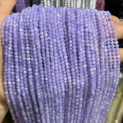 Faceted Round Gemstone Micro Laser Cut Healing Crystal Loose Beads