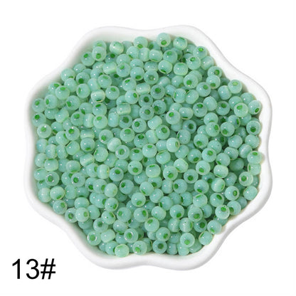 1500 PCS 4mm Glass Seed Beads Colorful Pony Beads Bulk