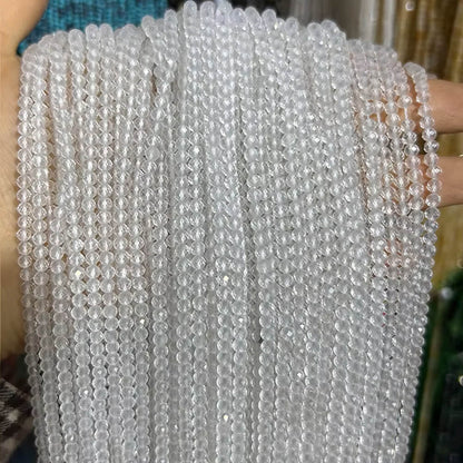 Faceted Round Gemstone Micro Laser Cut Healing Crystal Loose Beads