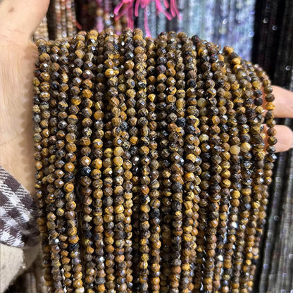 Faceted Round Gemstone Micro Laser Cut Healing Crystal Loose Beads