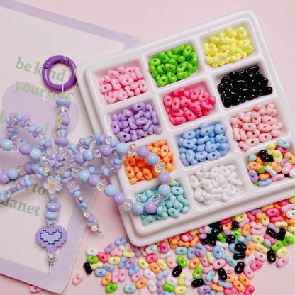 1000 Pieces Candy Color Acrylic Loose Beads for DIY Beaded Jewelry