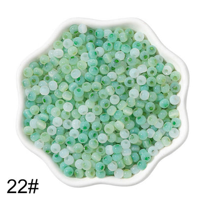 1500 PCS 4mm Glass Seed Beads Colorful Pony Beads Bulk