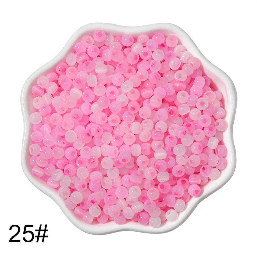 1500 PCS 4mm Glass Seed Beads Colorful Pony Beads Bulk