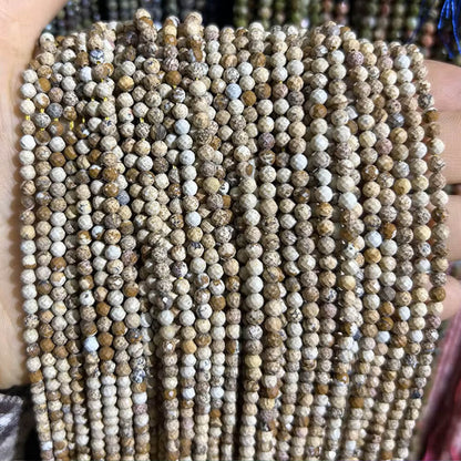 Faceted Round Gemstone Micro Laser Cut Healing Crystal Loose Beads