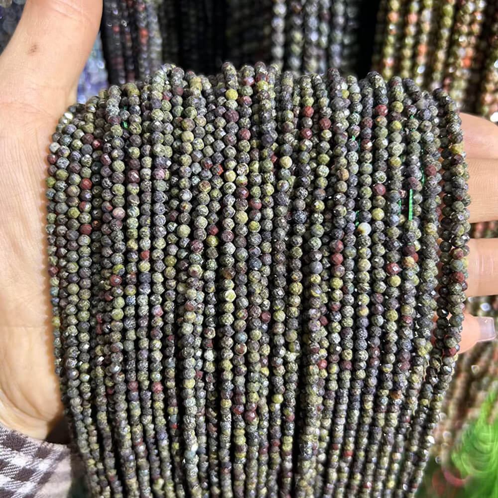 Faceted Round Gemstone Micro Laser Cut Healing Crystal Loose Beads