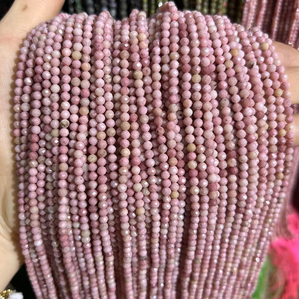 Faceted Round Gemstone Micro Laser Cut Healing Crystal Loose Beads