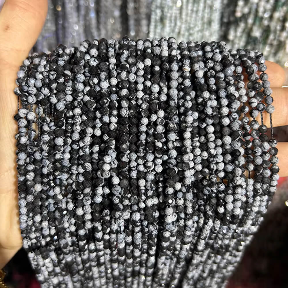 Faceted Round Gemstone Micro Laser Cut Healing Crystal Loose Beads