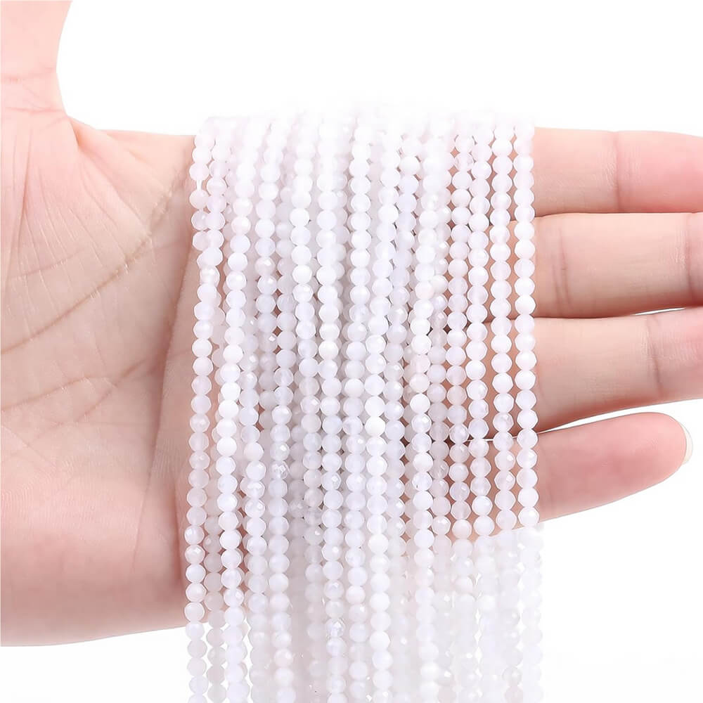Faceted Round Gemstone Micro Laser Cut Healing Crystal Loose Beads