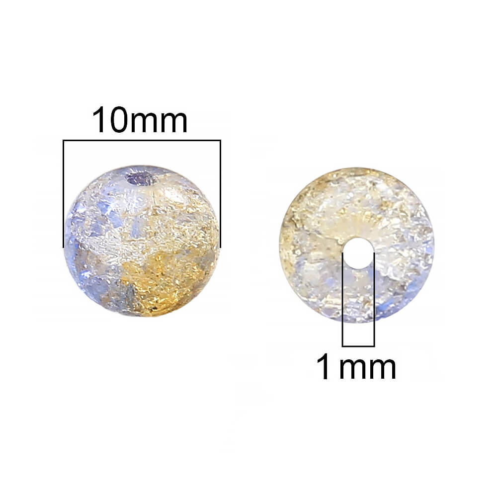20 pieces of Crackle Lampwork Round Glass Beads for Jewelry DIY