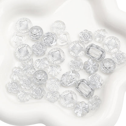 2.1oz (60 g) Czech Bohemia Acrylic Beads Glossy Faceted Fire Polish