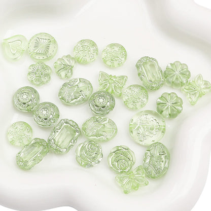 2.1oz (60 g) Czech Bohemia Acrylic Beads Glossy Faceted Fire Polish